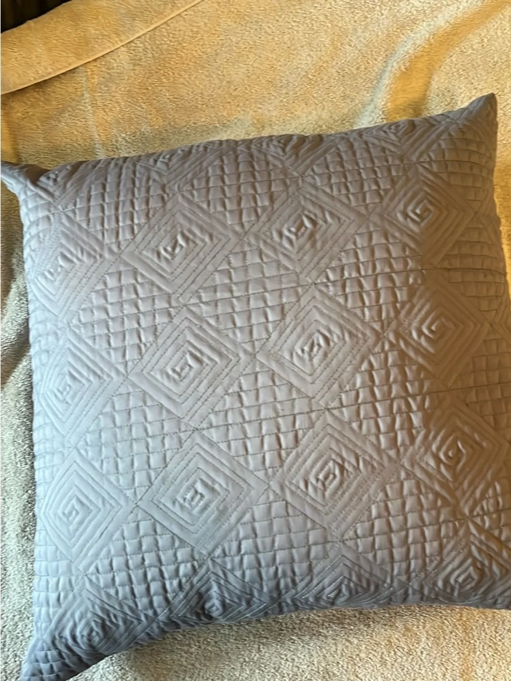 Quilted Pair Diamond Accent Pillow - Light Gray